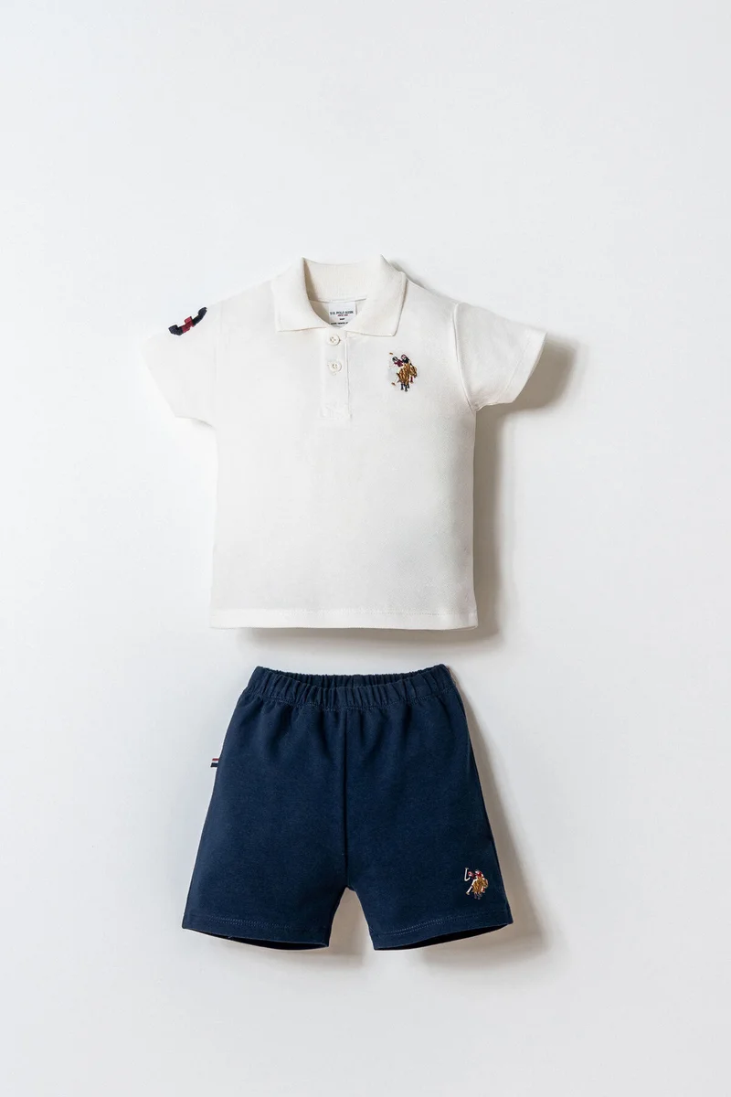 U.S. Polo Assn. U.S. Polo Assn. Baby Boys White Shorts Set